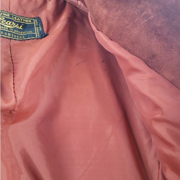 Burnt Orange Suede Statement Jacket Vintage 60s Belted Cozy Chic Womens - Picture 13 of 16